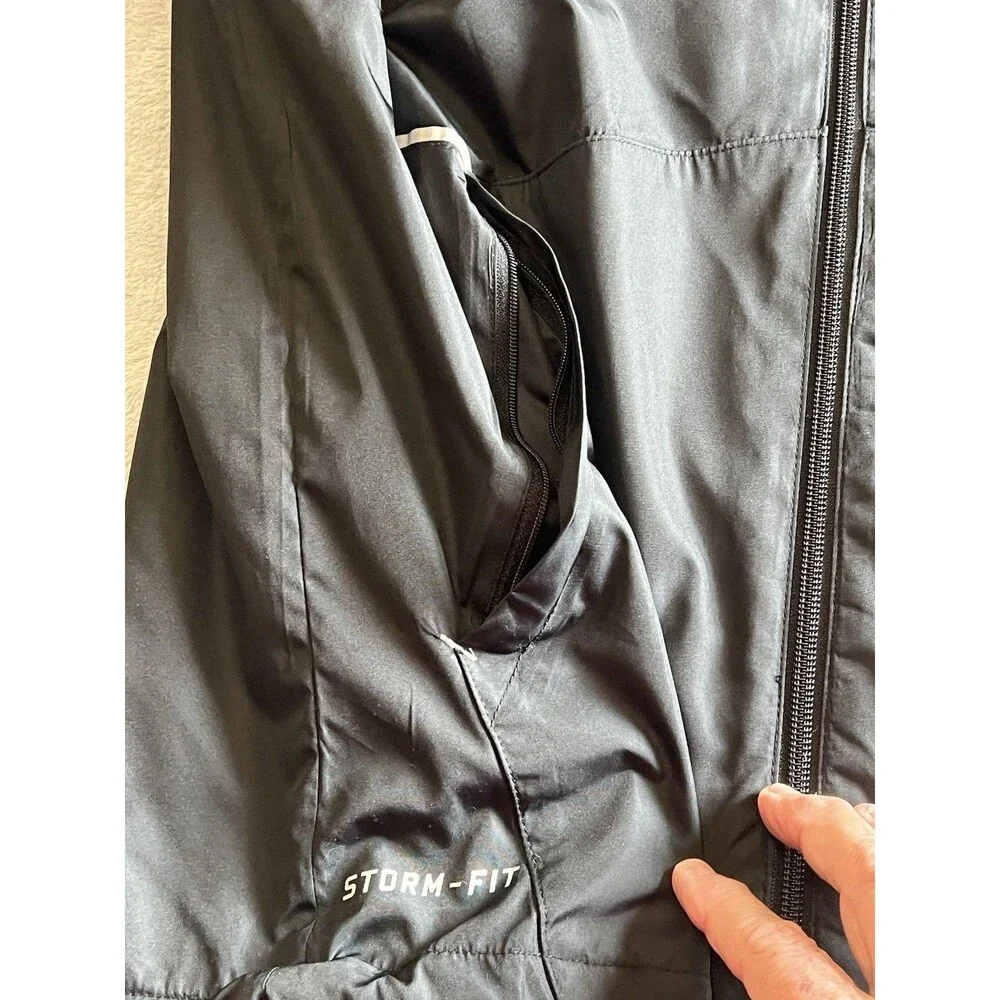 Nike Storm-FIT  Hooded Windbreaker/Rain Jacket Men’s S Black Full-Zip Reflective